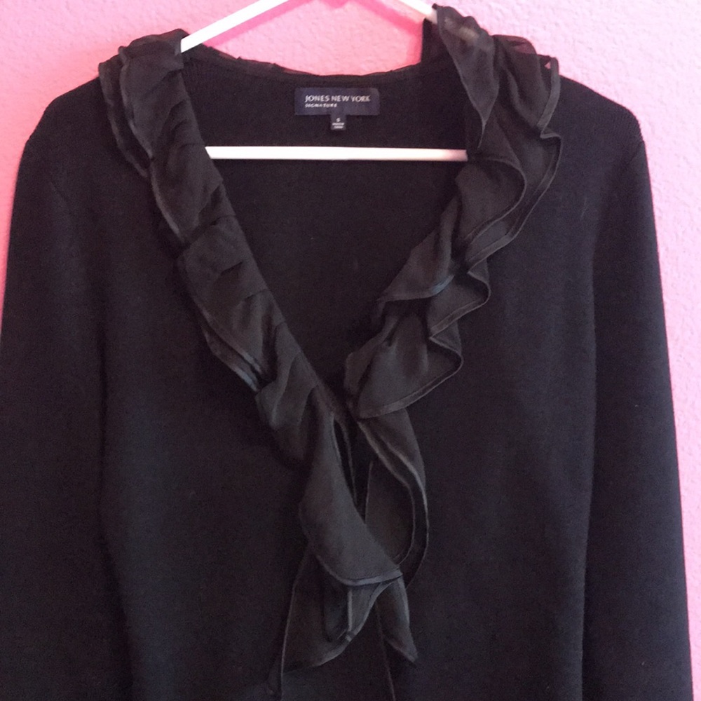 Jones New York ruffle long sleeve sweater small - Picture 2 of 8